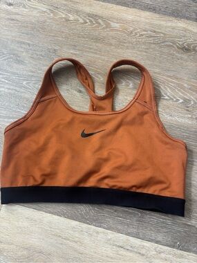 Nike Rust Orange Racerback Sports Bra with Black Elastic Band